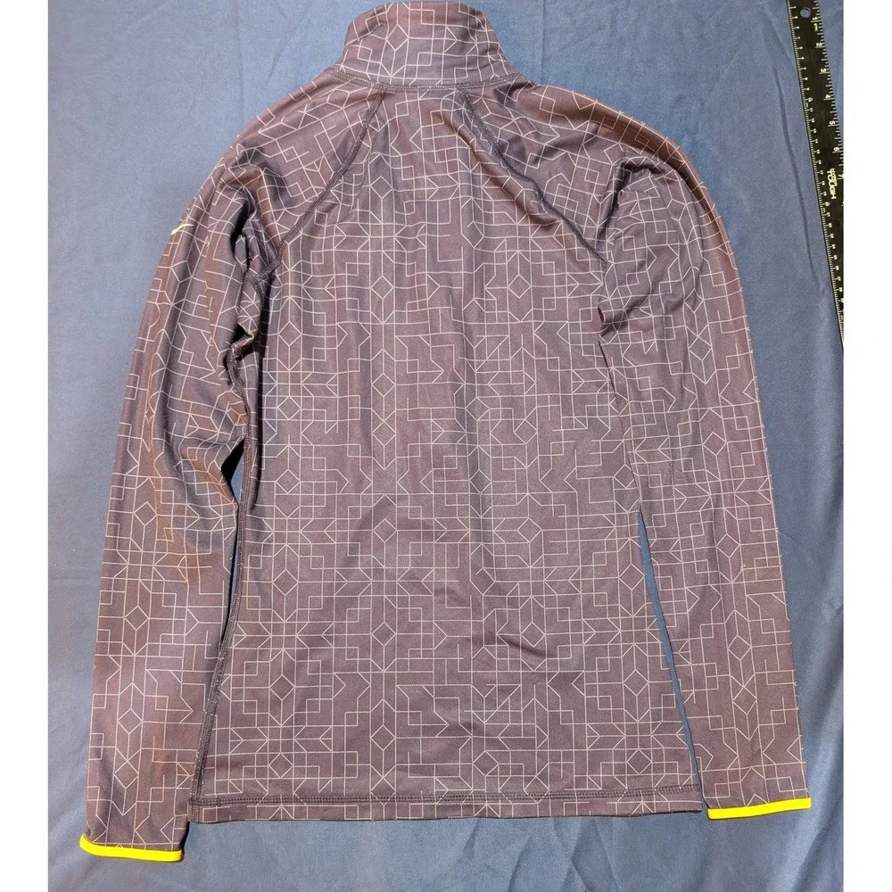 Nike Pro Dri-FIT Half Zip Pullover Top‎ Women's SMALL Running Geometric Purple